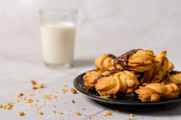 Apricot shortbread cookies. Menu concept.