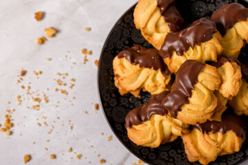 Apricot shortbread cookies. Menu concept.