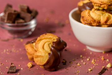 Apricot shortbread cookies. Menu concept.