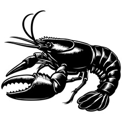 Yabby vector silhouette illustration black color