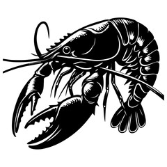 Yabby vector silhouette illustration black color