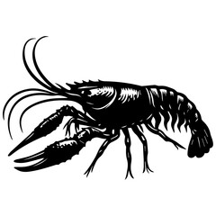 Yabby vector silhouette illustration black color