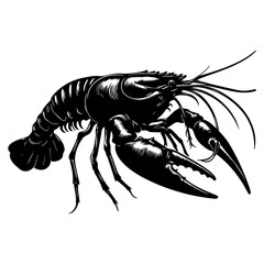 Yabby vector silhouette illustration black color