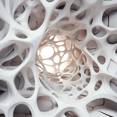 Ai generated abstract futuristic background wall texture detail. wire. hole. white color.