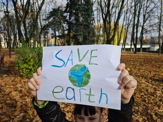 Poster Save Earth and climate strike and demonstration - obrazy, fototapety, plakaty