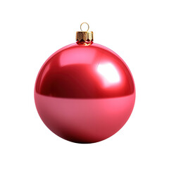 Red Christmas Ball Decoration: Isolated PNG on Transparent or White Background