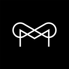 Letter m infinity minimalist logo design