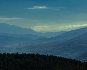 Naklejka premium Landscape ,mountain in sunset