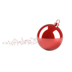 Obraz premium Red Christmas Ball Decoration: Isolated PNG on Transparent or White Background