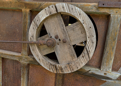 
OLD WOODEN WHEEL FROM RURAL COMPLEX