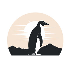Pinguin Sonnenuntergang AI Generative