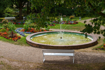 Kurpark im Bayerischen Staatsbad Bad Bocklet, Landkreis Bad Kissingen, Unterfranken, Franken,...