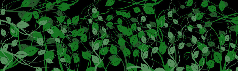  Black  gradient background with branches, seamless pattern. Wavy floral corners frame texture. Delicate old-fashioned square ornate. Simple texture with leaves and curved branches.