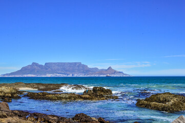 Table mountain beach , view from Blouberg cape town