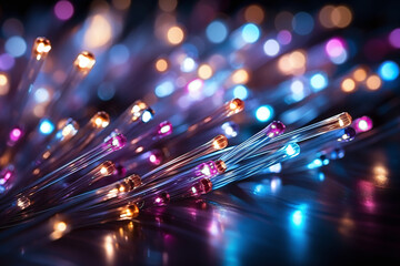 background close up fiber optic cable - obrazy, fototapety, plakaty