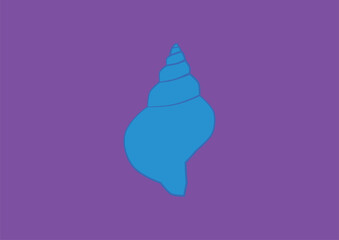 Blue seashell on the mauve background
