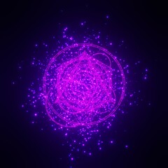 Magic spell in round shape. Power burst in circular motion.