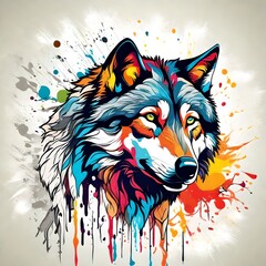 wolf head illustration ,vector ,potrait