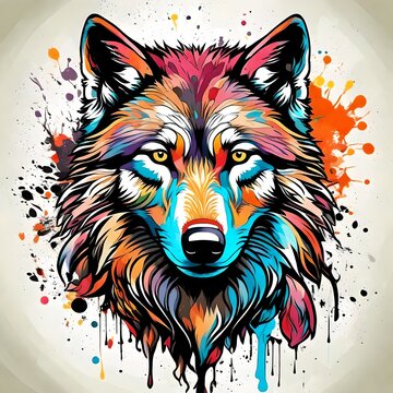 wolf head illustration ,vector ,potrait