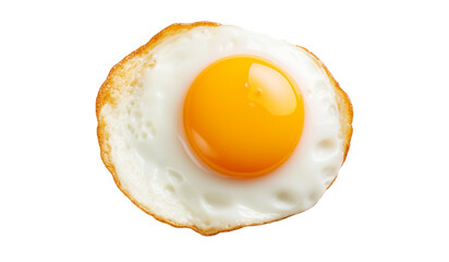 Fried egg isolated on transparent background, Perfectly Cooked Fried Egg Shot from Above