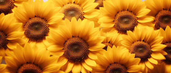 Majestic sunflower cluster a luminous display of nature's beauty.