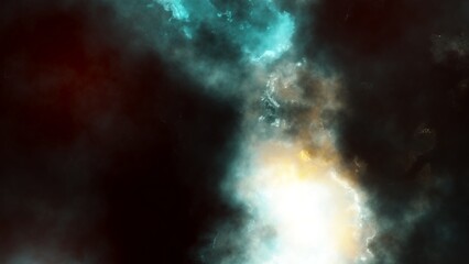 Abstract beautiful outer space background. Bright nebula in cosmos. Magic colorful nebula in realistic blue galaxy.
