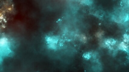 Fototapeta premium Abstract blue sparkles and smoke on dark background