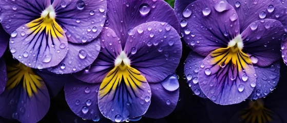 Wandaufkleber Detailed macro of pansy petal patterns and hues. © smth.design