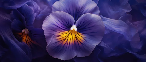  Detailed macro of pansy petal patterns and hues. © smth.design
