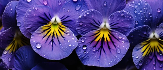 Foto auf Alu-Dibond Detailed macro of pansy petal patterns and hues. © smth.design