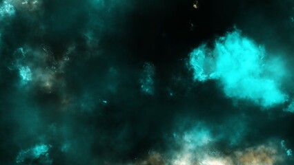 Fototapeta premium Abstract blue sparkles and smoke on dark background