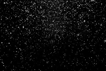  Falling snowflakes on Black background. December christmas snow
