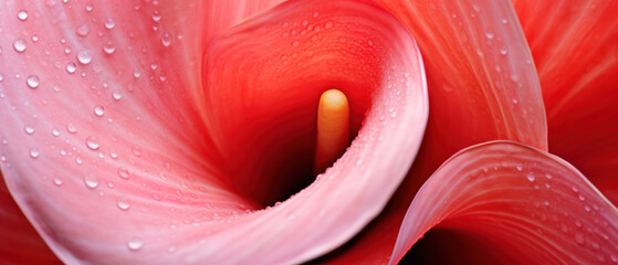 Macro view of a calla flower's intricate details.