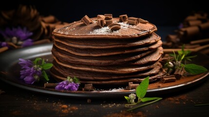 Delicious Buckwheat Flour Chocolate Pancakes
