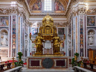 Ciborium in Santa Maria Maggiore basilica, Rome, Italy