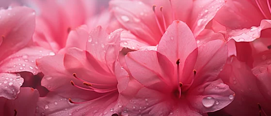 Fototapeten Lush azalea petals, dew-kissed in soft morning light. © smth.design