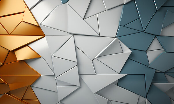 Abstract minimalist wallpaper for desktop with geometrical figures - Generative AI