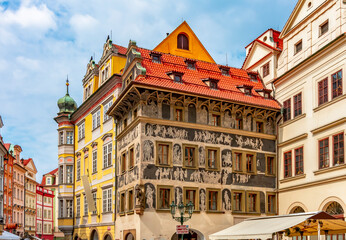 Minute House on Old Town square in Prague, Czech Republic
