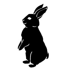 Silhouette, doodles of a forest herbivore animal rabbit, hare. Vector graphics.
