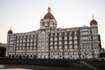 The Taj Mahal Palace in Mumbai in India with gray sky
