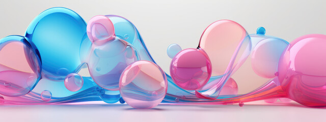 Colorful 3D bubble composition. - obrazy, fototapety, plakaty