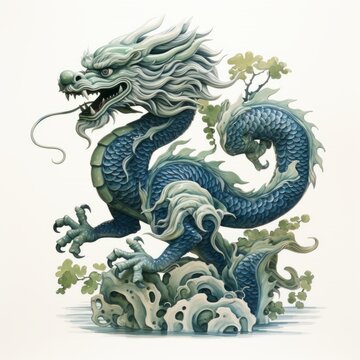 chinese new year. Dragon statue. Coloured dragon