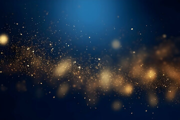 Gold glitter on a dark blue background. High-resolution