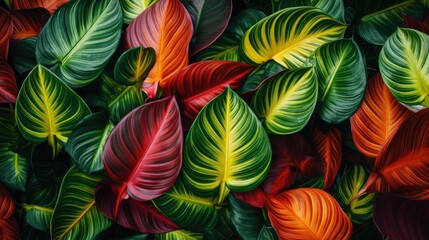 Fototapeta na wymiar colorful leaves in the style of naturalistic tones