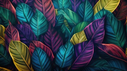 colorful leaves in the style of naturalistic tones