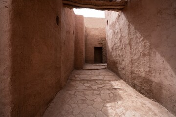 Obraz premium Scenic view of a film set of old building in Ouarzazate, Morocco