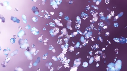 Texture of fine white dust or snow, flying a stormy whirlwind on a dark background