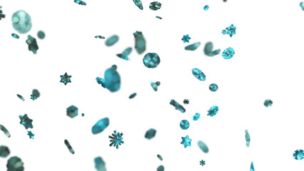 Christmas snow whirl falling snowflakes on transparent background. Winter snowfall.