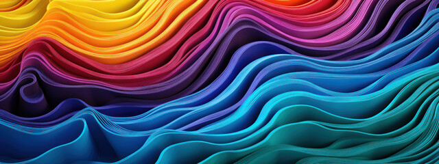 Rainbow wave texture, microscopic color blend. - obrazy, fototapety, plakaty