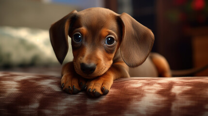 portrait of a dachshund puppy